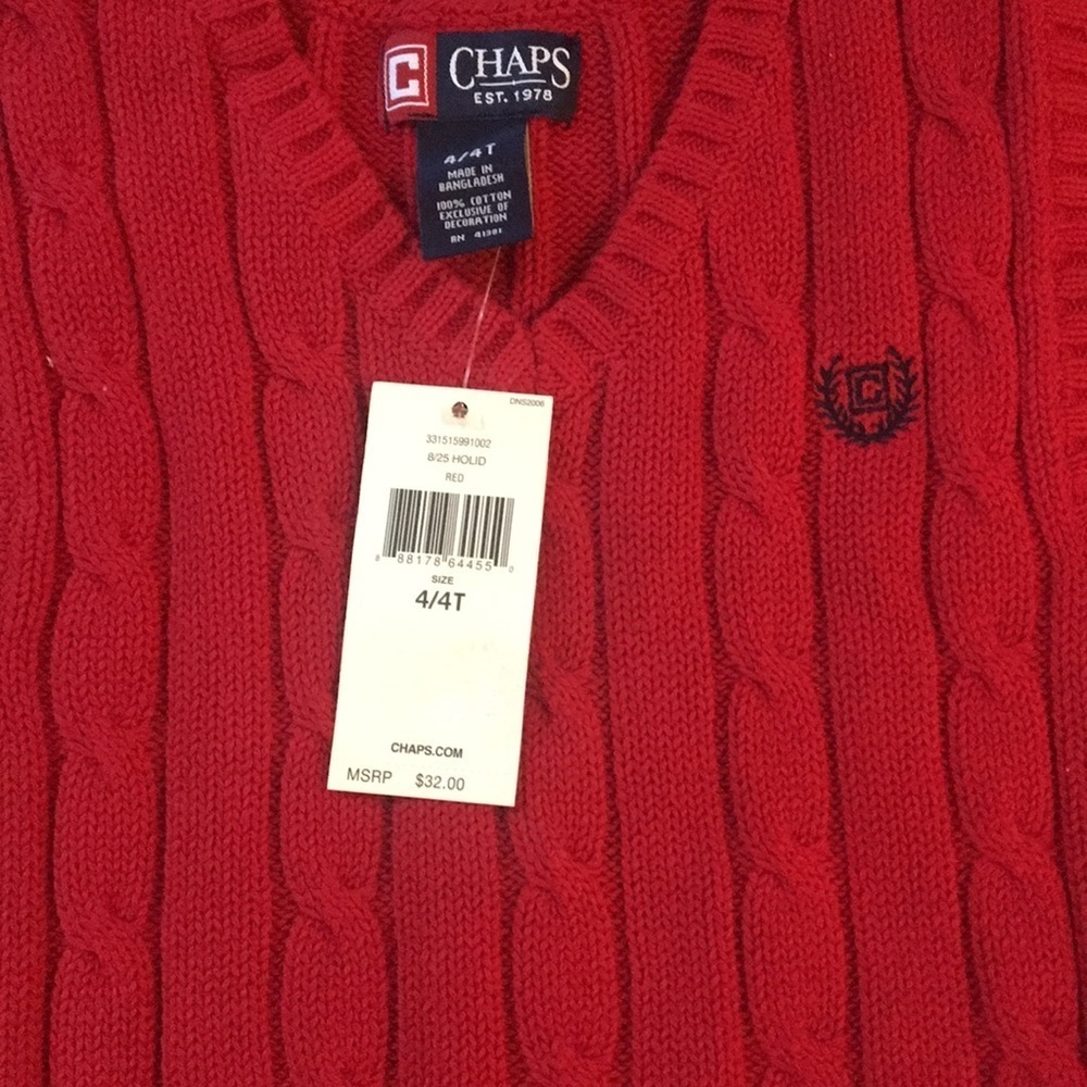 Chaps red sweater vest - Picture 2 of 4